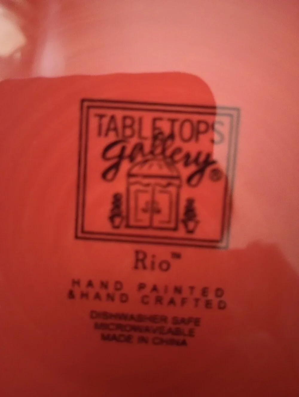 2 Tabletops Unlimited Gallery RIO Pattern Hand Painted Ceramic Dinner Plates